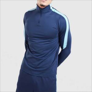 Camiseta Deportiva de Fútbol para Hombre, con Cierre de Cremallera de 1/4, Manga Larga, para Entrenamiento, Gimnasio, Secado Rápido, Verano - Product Image 6