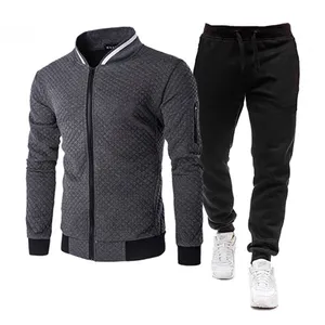 Blouson bomber matelassé uni pour homme avec fermeture éclair et poches latérales, ensemble de survêtement décontracté, tenue d'automne, manches longues, léger - Product Image 3