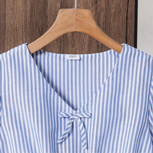 Conjunto de Ropa Casual para Adolescentes, Diseño Primavera 2025, Camisa a Rayas de Manga Larga y Pantalones Acampanados, 2 Piezas - Product Image 3