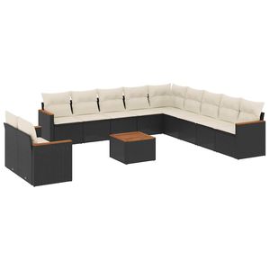 Juego de sofás de jardín blanco crema y negro - Product Image 2