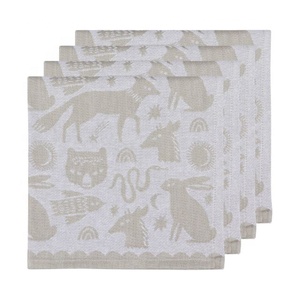 Jacquard Animal Design Embossed Kitchen Lint Less Utensils Clean Absorbent Quick Drying Soft Touch Hand Cotton Napkins And <b>Tools</b> - Product Image 1