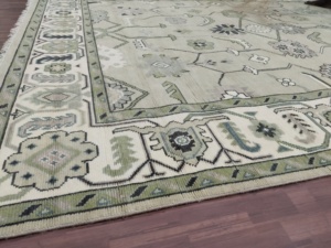 Premium Hand Knotted Oushak <b>Rug</b> Abstract Pink Wool/Silk Carpet 9x12 Ft. Vintage Style PET Friendly Living Room Home 1 Piece - Product Image 3