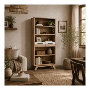 Scandinavian Wooden Bookcase Open Bookshelf <b>Storage</b> <b>Cabinet</b> For Home Office <b>Bedroom</b> Living Room OEM ODM Service - Product Image 1