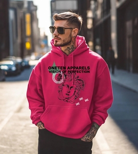 Sudadera con Capucha Extra Grande Unisex para Invierno, Lavada al Ácido, 100% Algodón, Felpa Francesa de 380 g/m², Capucha de Doble Capa, Bolsillo Canguro, Mangas Regulares - Product Image 3