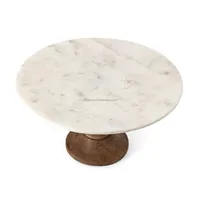 Support à gâteau rond moderne en bois avec plateau en marbre de 10 pouces, centre de table de mariage naturel, Inde