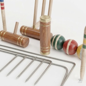 Ensemble de croquet de jardin, équipement sportif professionnel pour l'extérieur, maillettes en bois de qualité supérieure, collection complète de jeux familiaux durables - Product Image 6