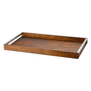 Bandeja de Servir Cuadrada Moderna y Minimalista de Madera de Mango con Asas, Plato de Madera Sólida para Desayuno, Merienda, Té y Café, Ecológico - Product Image 3