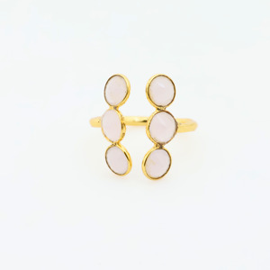 Minimalist Rose <b>Quartz</b> Cluster <b>Ring</b> | 18k Gold Plated Gemstone Jewelry - Gift for her - Product Image 3