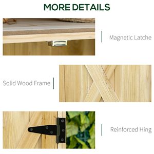 Galvanized Outdoor <b>Storage</b> <b>Cabinet</b> with Top 2 Shelves Garden <b>Tool</b> Shed Natural Look - Product Image 6