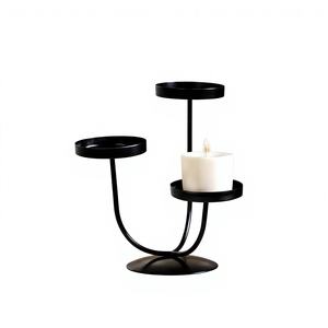 Nuevo Candelabro de Aluminio Negro de 3 Brazos Hecho a Mano, Decoración Vintage para el Hogar, Resistente al Agua y Duradero, para Navidad y Cumpleaños, Venta al Por Mayor - Product Image 1