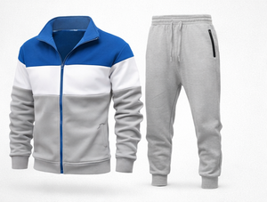 Ensemble de survêtement sportif d'hiver pour homme, personnalisé, bicolore, épais, 100% coton, coupe classique, avec cordon de serrage, anti-transpiration - Product Image 4