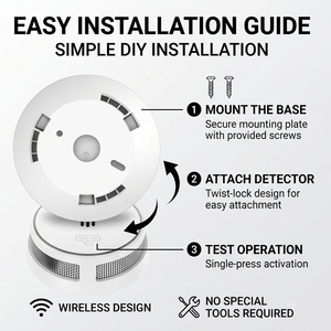 Détecteur <span class=keywords><strong>de</strong></span> fumée sans fil interconnecté avec batterie scellée 10 ans et capteur photoélectrique - Product Image 4