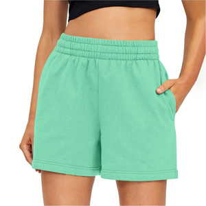 Casual Summer Comfortable And Soft <b>Elastic</b> High <b>Waist</b> Running <b>Shorts</b> With Pockets For <b>Women</b> - Product Image 4