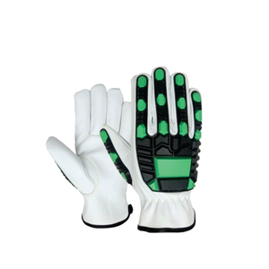 Custom Logo Cowhide Goat Leather <b>Driver</b> <b>Gloves</b> Safety Cuff TPR Impact Protection Breathable Comfortable High Quality Impact - Product Image 3