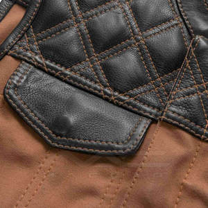 Men Leather <b>Waistcoat</b> Solid Color <b>Biker</b> Style Windproof Sleeveless Lightweight Leather Vest Custom Logo - Product Image 5