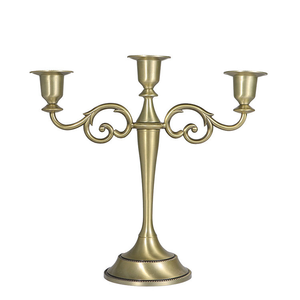 Candelabros de Metal Retro para Decoración de Bodas, Candelabros Dorados de 3 y 5 Brazos para Velas Cónicas - Product Image 1