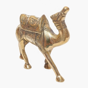 Statue de chameau en laiton artisanale vintage, figurine décorative, centre de table, accent décoratif pour le salon, la table, la bibliothèque et la décoration intérieure. - Product Image 3