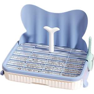 Caja de arena portátil para mascotas, plegable, tamaño de viaje, 16x16x4 pulgadas, tela Oxford impermeable, bandeja desmontable con rejilla para gatos - Product Image 1