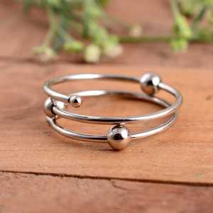 SHYAM JEWELRS Luxury <b>Adjustable</b> 925 Sterling Silver Anxiety Bead Spinner <b>Ring</b>-Handmade Three-Layer Unisex Fidget <b>Ring</b> for Stress - Product Image 3