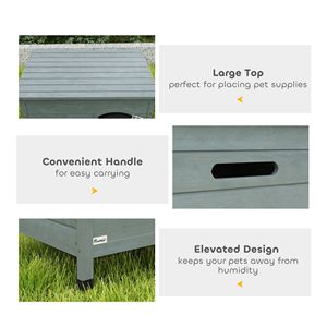 Gabbia Decorativa per Cani in Legno da 80 cm, con Tetto Apribile, Fondo Rimovibile e Chiusura di Sicurezza, Grigio Scuro - Taglie XXL e XXXL per Cani Giganti - Product Image 6