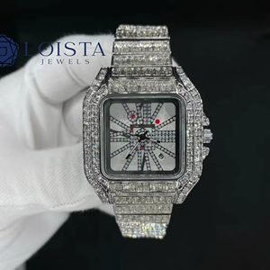 Reloj de Cuarzo Rectangular de Acero Inoxidable con Incrustaciones de Diamantes para Mujer, con Cristal de Zafiro y Cierre Desplegable - Product Image 5