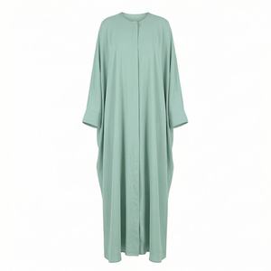 Nouvelle conception de vêtements islamiques simples, ensemble deux pièces Khimar Abaya avec hijab, robe de style musulman personnalisée en couleur, vente en gros pour femmes - Product Image 1