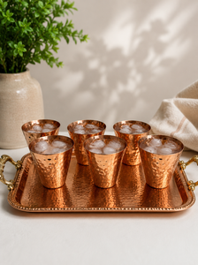 Short Glass Hammered Plain Hammered Pure Copper Luxury Customizable Customized Packaging Home Dining Office - Product Image 3