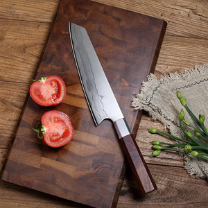 Couteau de chef japonais en acier Damas forgé à la main, manche en bois, couteau de cuisine ambidextre, fournisseur en gros OEM - Product Image 4