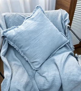 <b>Square</b> Linen Cotton Cushion Cover With Fringe Nordic Style Handmade Home Decor Cushion Cover - Product Image 4