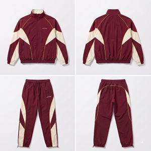 Ensemble survêtement vintage personnalisé avec logo pour homme, veste coupe-vent en nylon et pantalon, ensemble deux pièces, vêtements de sport, vente en gros, fabricant de survêtements OEM - Product Image 4