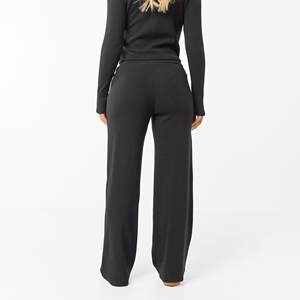 Pantalon de jogging décontracté taille haute pour femme, coupe ample, jambe droite, drapé, avec taille élastique et cordon de serrage, couleur unie, idéal pour le yoga - Product Image 5