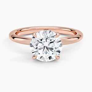 Bague de fiançailles solitaire en moissanite taille ronde or rose - Product Image 5
