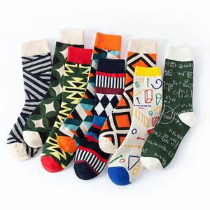 New Men's <b>Socks</b> Trendy Street <b>Socks</b> Cotton Happy Colorful Cartoon <b>Socks</b> Wholesale - Product Image 2