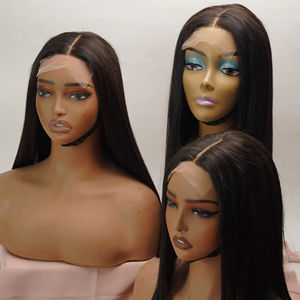 Perruque la plus vendue en cheveux humains, avec closure en dentelle au milieu, lisse comme des baguettes, cheveux naturels pour femmes, style doux, cheveux bruts, couleur du fournisseur - Product Image 2