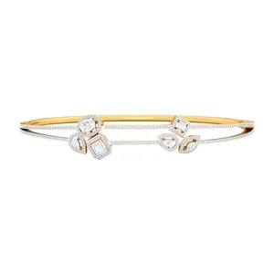 EtherStar Jewels - Pulsera de Cadena con Diamantes Cultivados en Laboratorio de 2 CTW, Oro Sólido de 18K, Halo Dividido, Joyería Fina para Mujer, Certificación IGI - Product Image 6