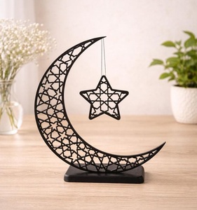 Décoration de Ramadan en métal avec finition noire pour la maison, l'hôtel et la mosquée, décoration de table, disponible en gros, couleur/taille/logo personnalisés. - Product Image 5