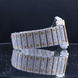 นาฬิกาข้อมือผู้ชายทรงเหลี่ยมประดับเพชรโมอิสซาไนต์คุณภาพพรีเมียมยอดนิยม ตัวเรือนสแตนเลสสตีล - Product Image 3