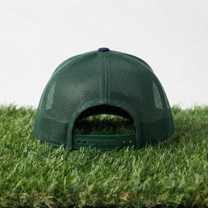 Men's Navy Green Trucker Cap Custom Embroidered Logo Mesh <b>Back</b> Baseball Hat Adjustable Outdoor Streetwear - Product Image 6