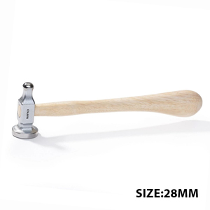 High Quality Chasing Hammer Flat Face <b>28mm</b> Wooden Handle Jewelry Crafts Metal Forming Jewelry Making Hammer Silversmith Hammer - Product Image 1