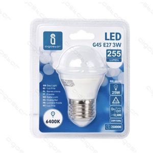 Lampadina LED G45 E27 3W 6400K Luce Diurna 255 Lumen Ampio Angolo - Product Image 1