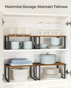 Organizador de Gabinetes de Cocina de Madera, Estantes Individuales Portátiles para Especias, Soporte de Almacenamiento para Encimera, Despensa, Baño y Organización del Hogar - Product Image 2