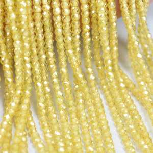 Cuentas redondas microfacetadas de circonita amarilla AAA de 2,5 mm, cuentas sueltas de circonita amarilla para la fabricación de joyas, pulseras y collares DIY - Product Image 6