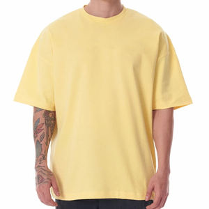 T-shirts pour hommes grande taille à prix abordable, de haute qualité, respirants, à épaules tombantes, 100% coton, épais, surdimensionnés - Product Image 6