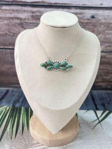 Natural Kingman Turquoise <b>Necklace</b> Handmade Sterling Silver Southwestern Boho <b>Statement</b> Jewelry Gift for Her Pendant - Product Image 1