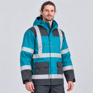 Casual Fashion <b>Reflective</b> Waterproof Safety Work Wear <b>Jacket</b> For <b>Men</b> Yellow Security With Shipment And Delivery Workwear <b>Jacket</b> - Product Image 2