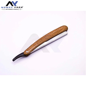 Premium Single Blade Stainless Steel <b>Straight</b> <b>Razor</b> with Wooden Handle Changeable Blade Barber Shaving <b>Razor</b> for Men's Face - Product Image 2