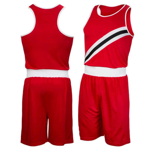 Conjunto de Uniforme de Boxeo Rojo Personalizado al por Mayor para Hombre, Chaleco de Boxeo Transpirable de Malla, Pantalones Cortos, Traje OEM para Entrenamiento y Combate, Artículos Deportivos - Product Image 1
