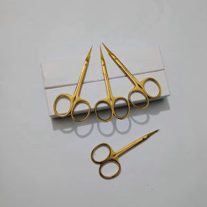 Tijeras Profesionales para Bebés, Acero Inoxidable con Recubrimiento de Plasma Dorado, Hoja Curva, Logotipo Personalizado, Instrumentos de Belleza - Product Image 1