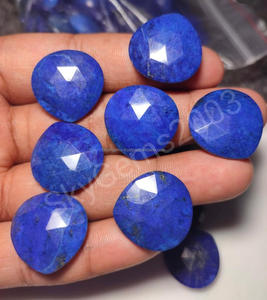 Lapislázuli natural a granel con corte cabujón en forma de corazón y redondo para joyería, a la venta - Product Image 5