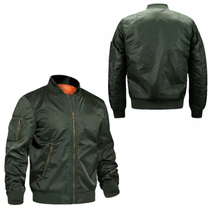 Classic Comfortable Coated Stand Collar Front Logo Flight Bomber <b>Jacket</b> Custom for <b>Men</b> <b>Waterproof</b> Reversible Windproof <b>Winter</b> - Product Image 3